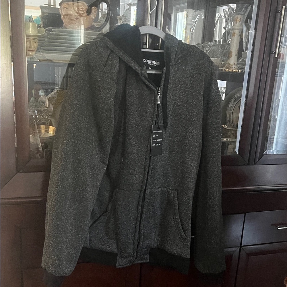 Men's Charcoal Zip-Up Sweashirt